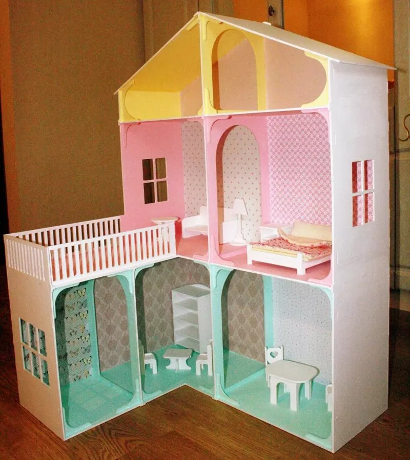 Кукольный домик из дерева эксклюзивного дизайна + Мебель в подарок